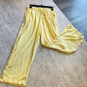 Yellow Wide-Leg Pants
